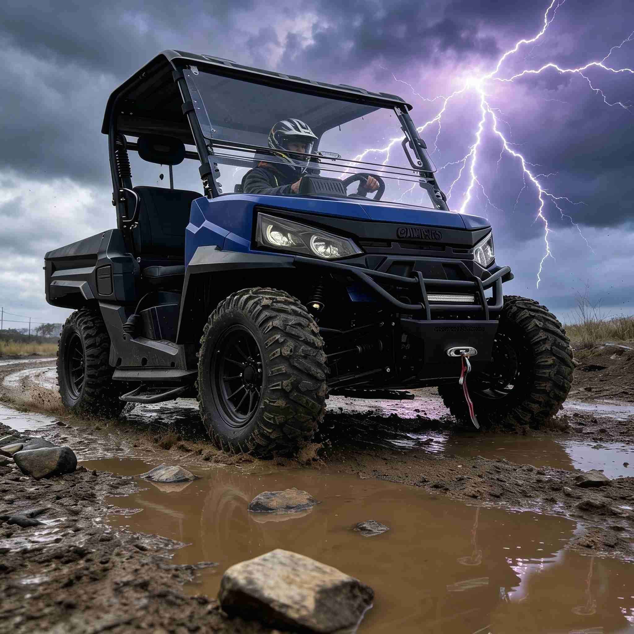 4WD Luar Jalan UTV 73.6V 1000kg Menunda 400A Pengawal 150Ah