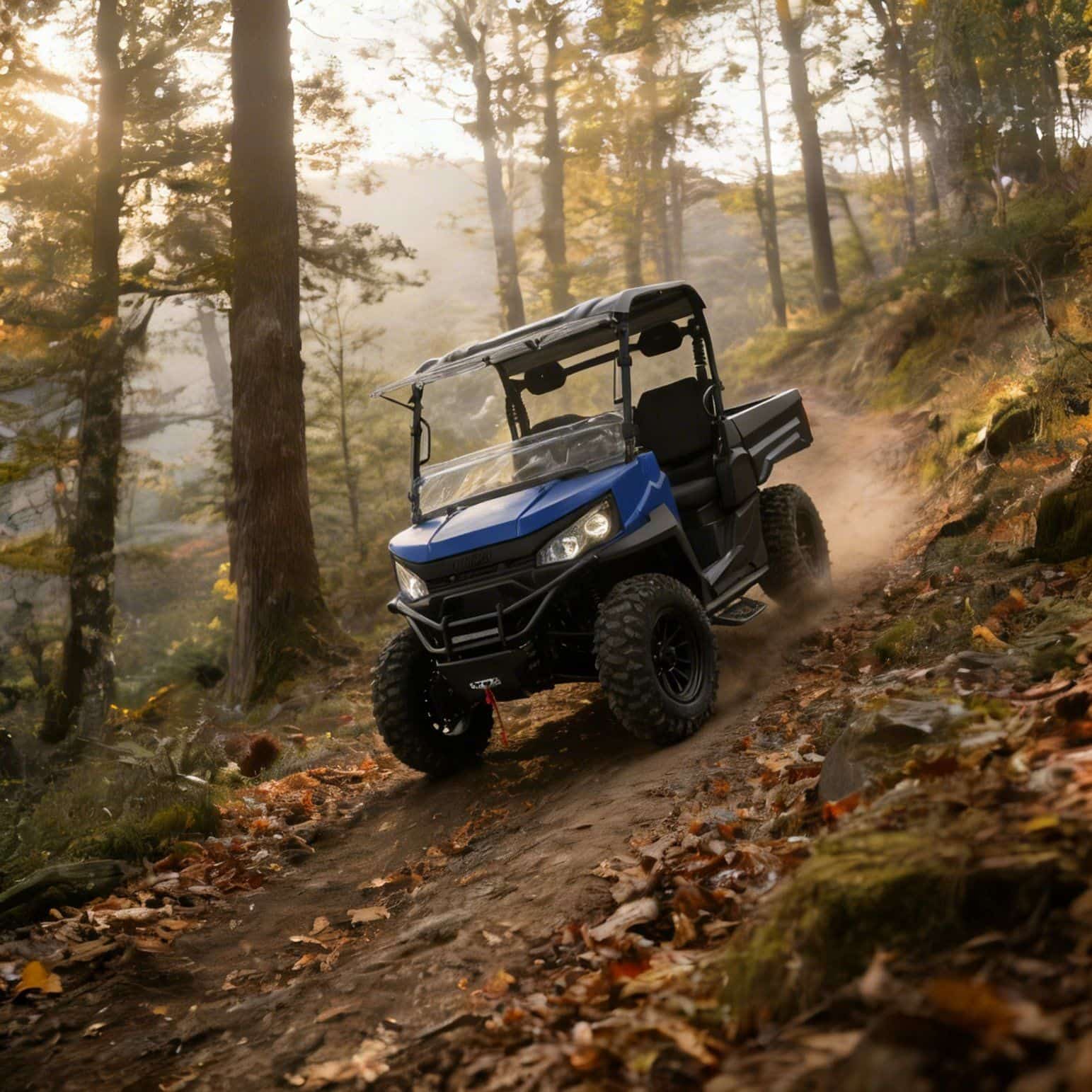 4WD UTV 73.6V 20KW Kuasa Puncak 400A Pengawal Katil Buang 350kg