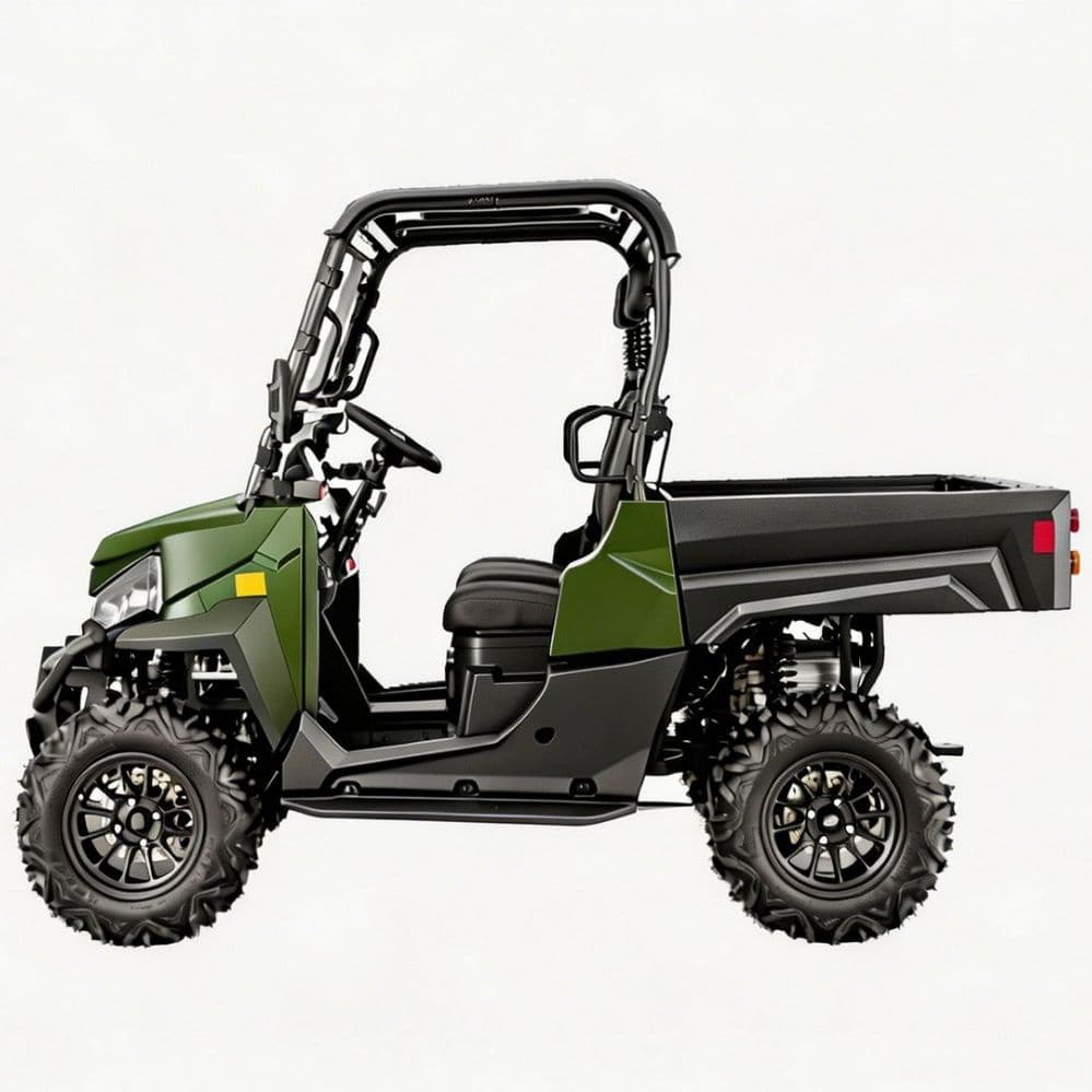 Aksesori Boleh Disesuaikan 73.6V UTV Elektrik PKE Tanpa Kunci 1000kg Menunda 80-100km Julat 4WD