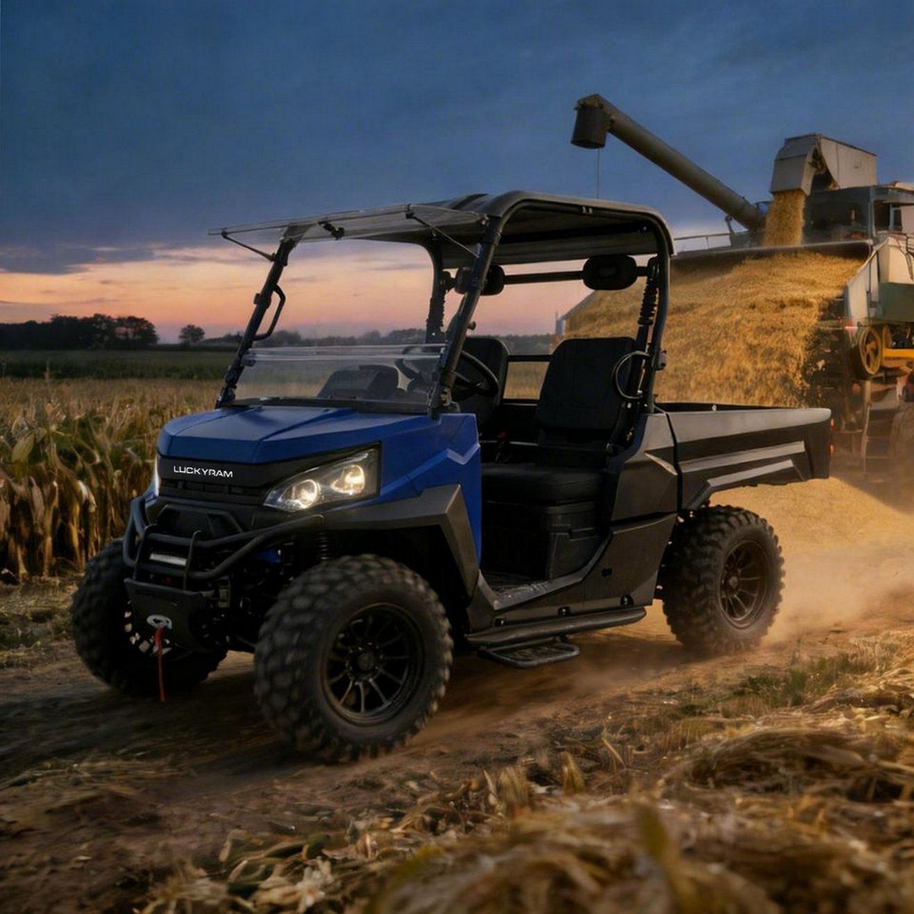 Elektrik UTV 4WD Mengarungi 290mm Kedalaman 350kg Kapasiti Memuatkan