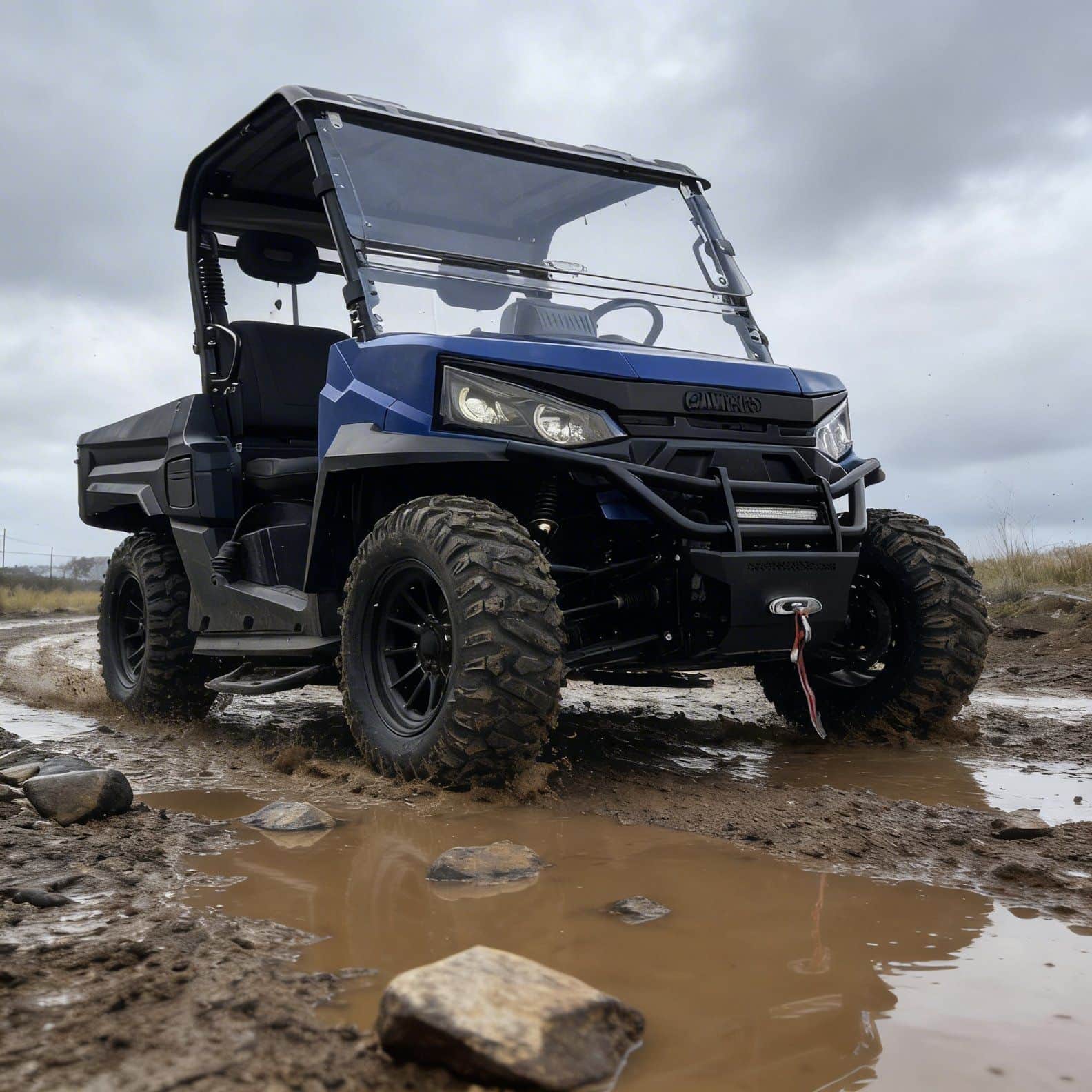 UTV Elektrik 73.6V 20KW Kuasa Puncak 4WD 400A Pengawal Luar Jalan